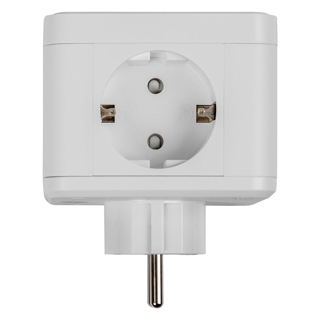 S-GES2-16SBUC WHITE Разветвитель сетевой с выключателем, с/з. 2 гнезда. 2USB+1TYPE C. 16А, 3500Вт. Белый. ТМ Uniel