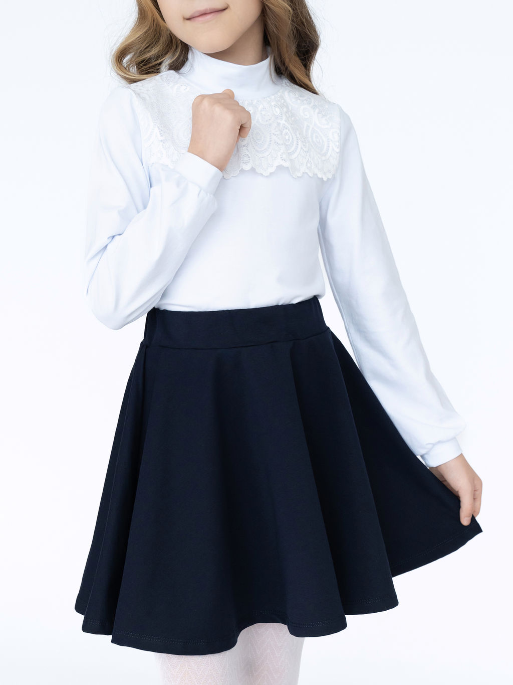 Юбка детская темно-синяя 454 (122, 64)