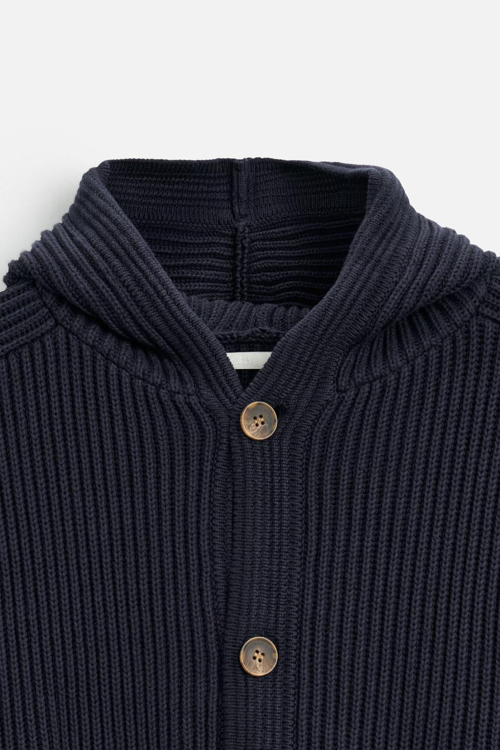 PURL KNIT HOODED CARDIGAN - Zara фото 8