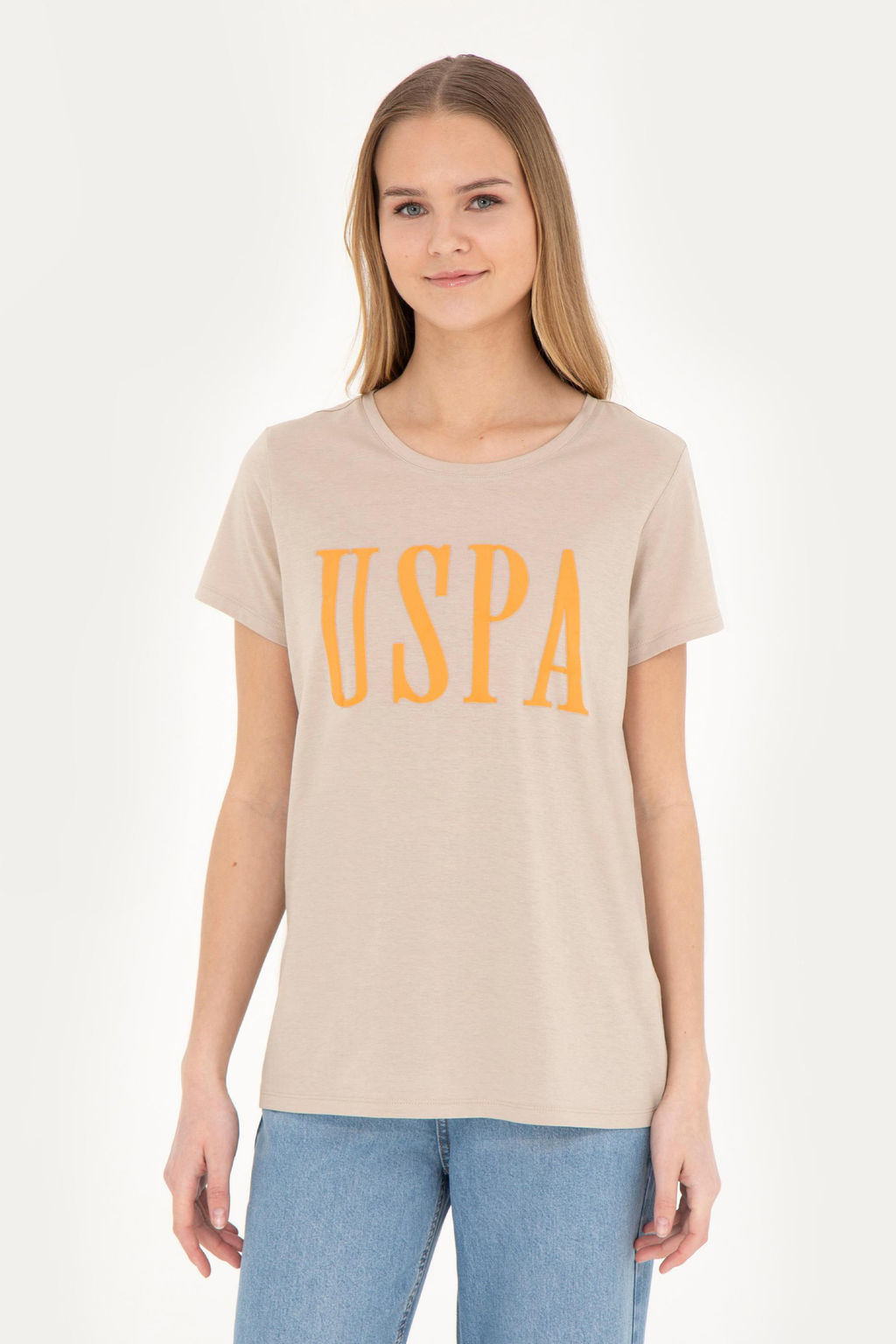 U. S. Polo Assn / Женская футболка светло-хаки с круглым вырезом - U.s. polo assn фото 17