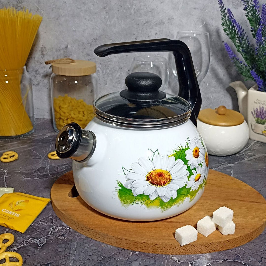 Чайник для плиты 2,0л 4с210я Ромашки лето белосн. сф. со св.
