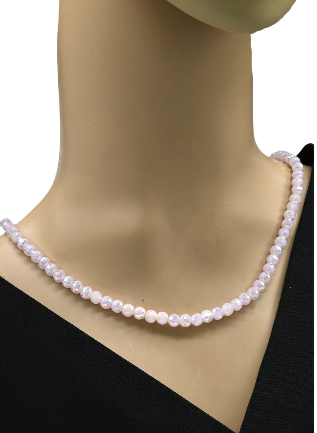 Бусы из циркона шарик гр.6мм цв.розовый, 47см