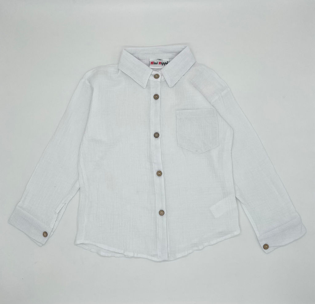 Детская рубашка из муслина GASTON, Белый - Caimano фото 2