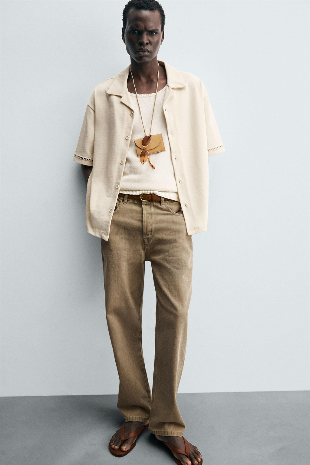 COMFORT SHIRT WITH OPENWORK DETAIL - Zara фото 6