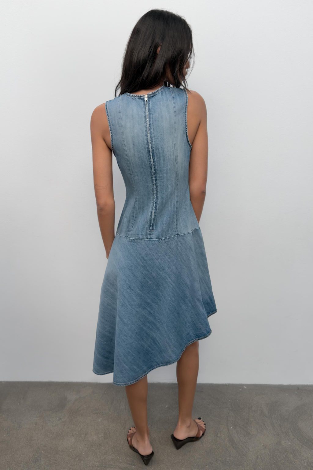 VESTIDO DENIM TRF ASIM?TRICO / Azul - Zara фото 3