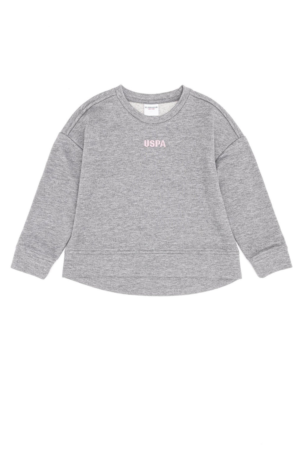 U. S. Polo Assn Детский серый меланжевый базовый свитшот с круглым вырезом - U.s. polo assn фото 4