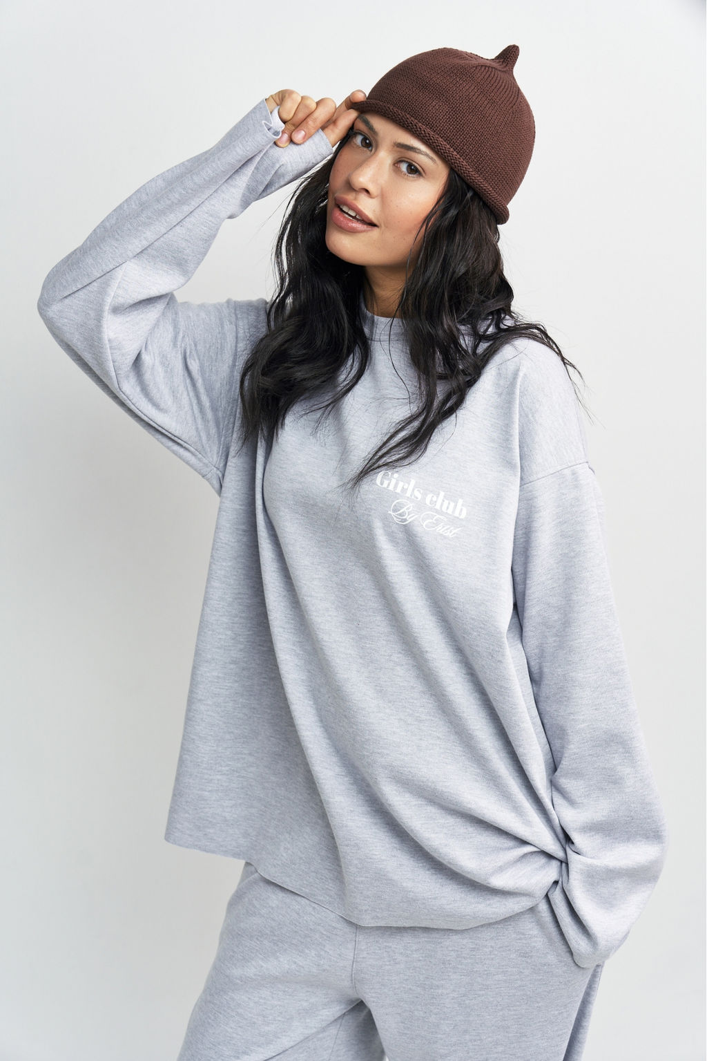 Лонгслив хлопковый с необработанным краем Серый меланж - Erist store фото 4