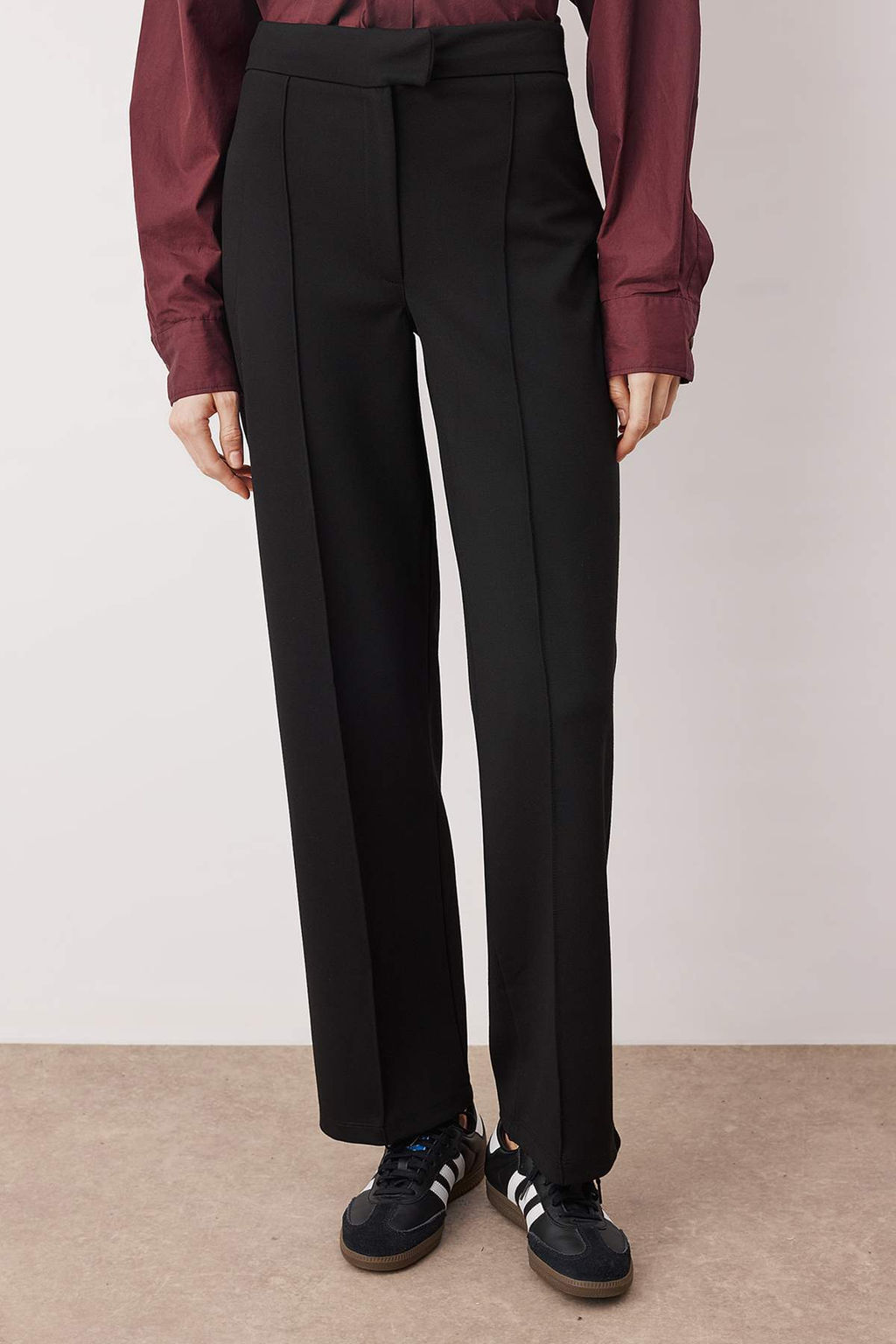 Siyah Yuksek Bel Nervurlu Pantolon TWOAW26PL00074 - Trendyolmilla фото 3