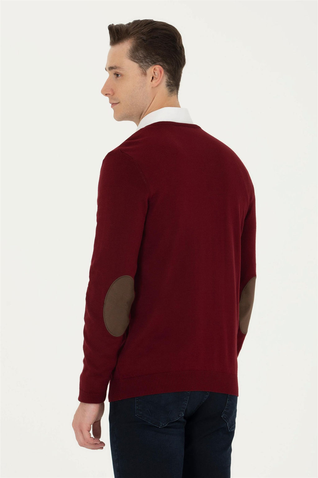 U. S. Polo Assn Мужской бордово-красный базовый свитер - U.s. polo assn фото 5