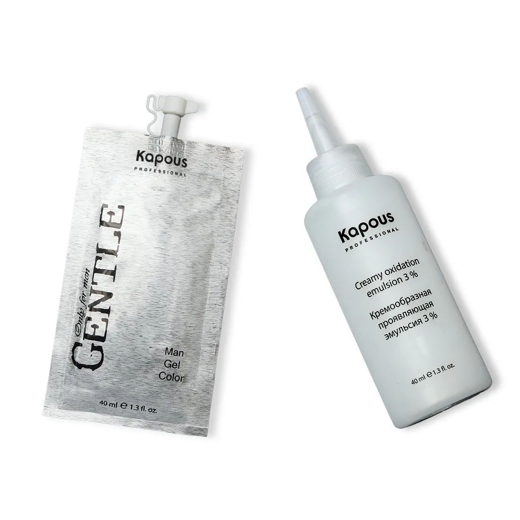 Kapous Гель - краска для мужчин без аммиака Gentlemen № 7.1 темный блондин пепельный 40мл+40мл - Kapous professional фото 5