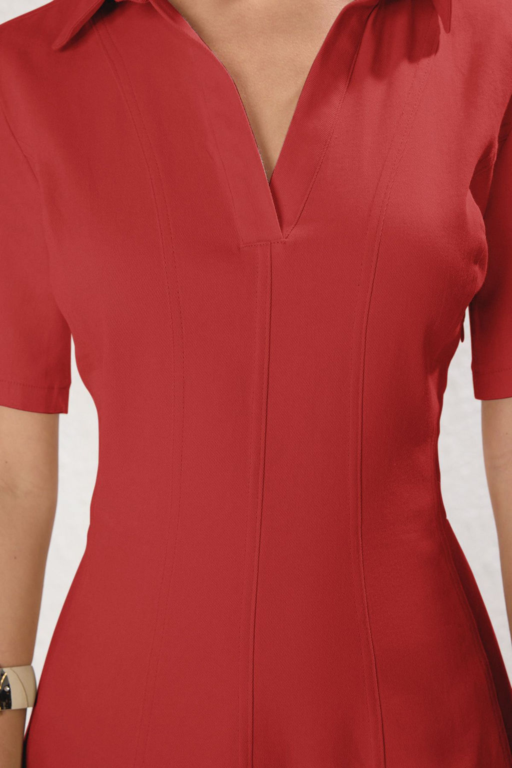 Trendyolmilla Ekru Duz Etegi Belden Ac?lan Dikis Detayl? Mini Dokuma Elbise TWOSS25EL00184  фото 16