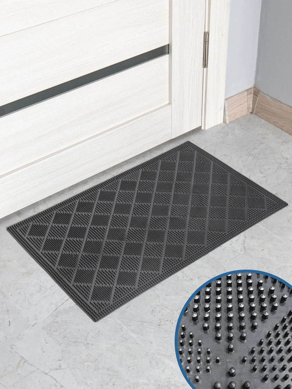 Коврик напольный придверный "Сияние" 40х60 см графитово-серый