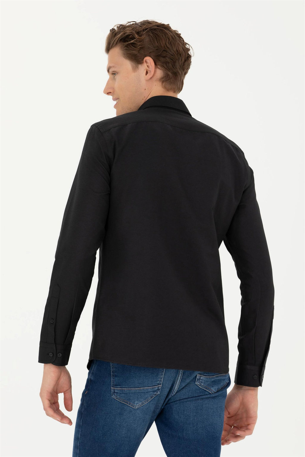 Мужская черная базовая рубашка с длинным рукавом - U.s. polo assn фото 5