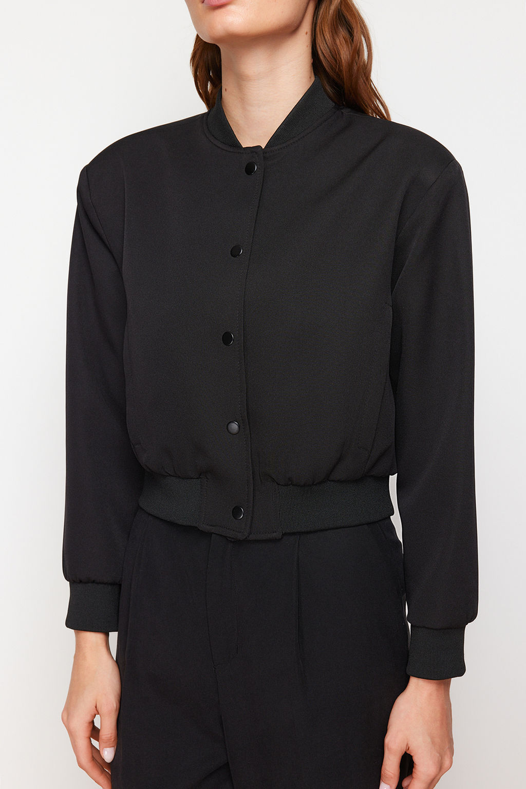 TRENDYOLMILLA Ekru Crop Ince Bomber Mont TWOSS24MO00032 фото 20