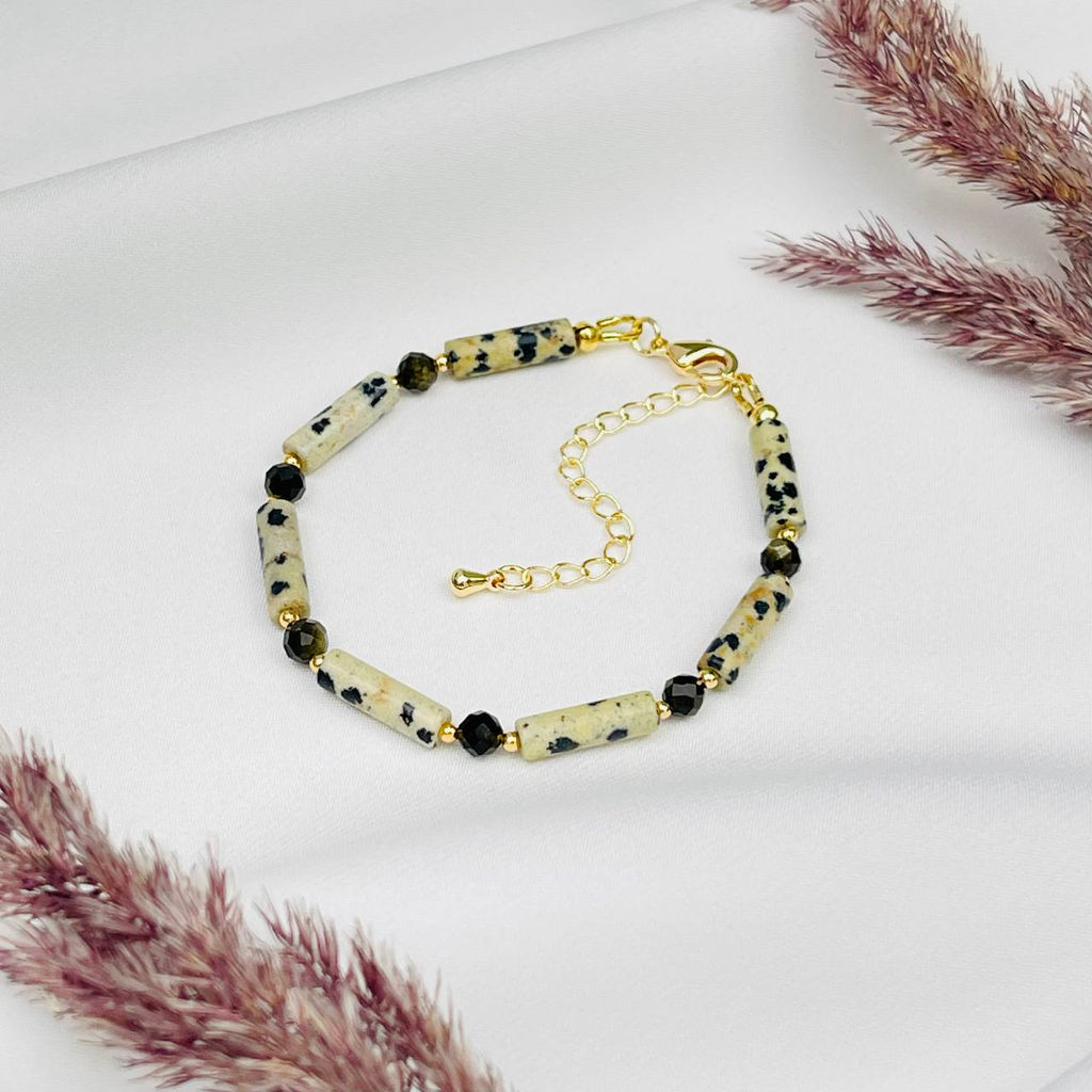 Браслет из перепелиной Яшмы и Шпинели 16,5 см +