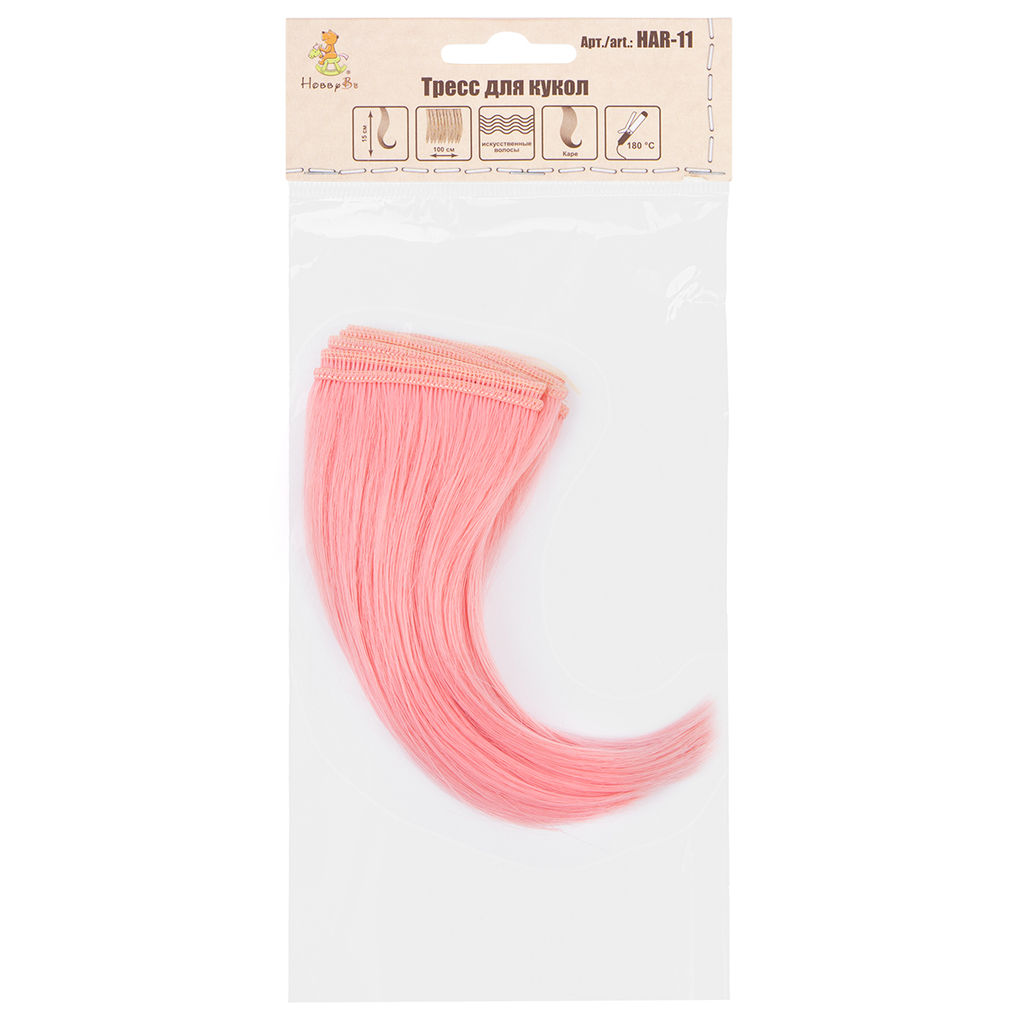HobbyBe HAR-11 Тресс для кукол 15 см 100 см 22 г 34 розовый