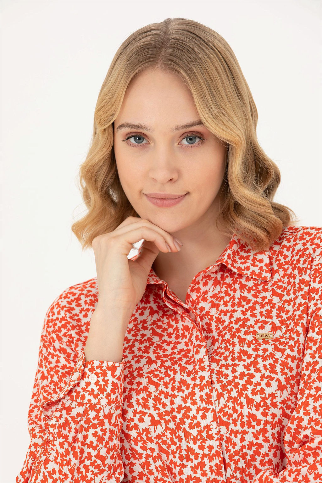 Женское оранжевое тканое платье - U.s. polo assn фото 3