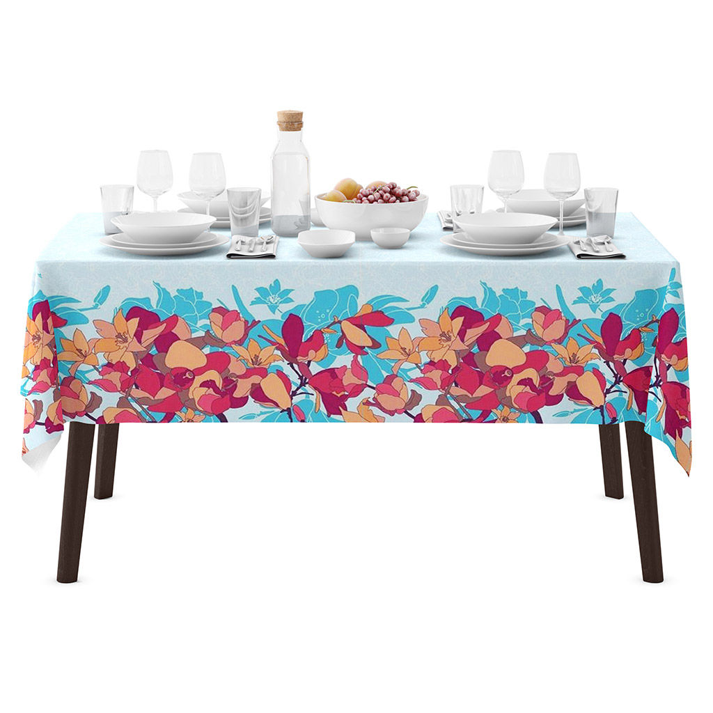 Аромат магнолии Комплект столовый 7пр: скатерть 180х150см, салфетка сервировочная 45х45см - 6шт, длина стола до 140см. на 6 персон, хлопок Премиум 186г/м2, Домашняя мода (Россия)  фото 3