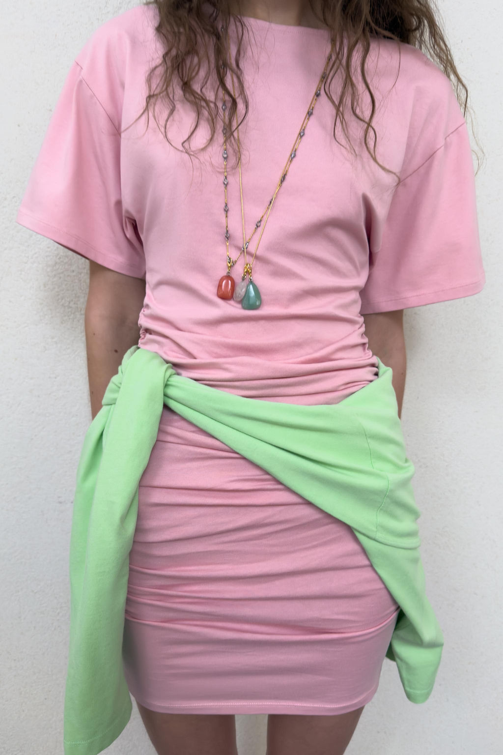 VESTIDO CORTO FRUNCES / Rosa pastel - Zara фото 3