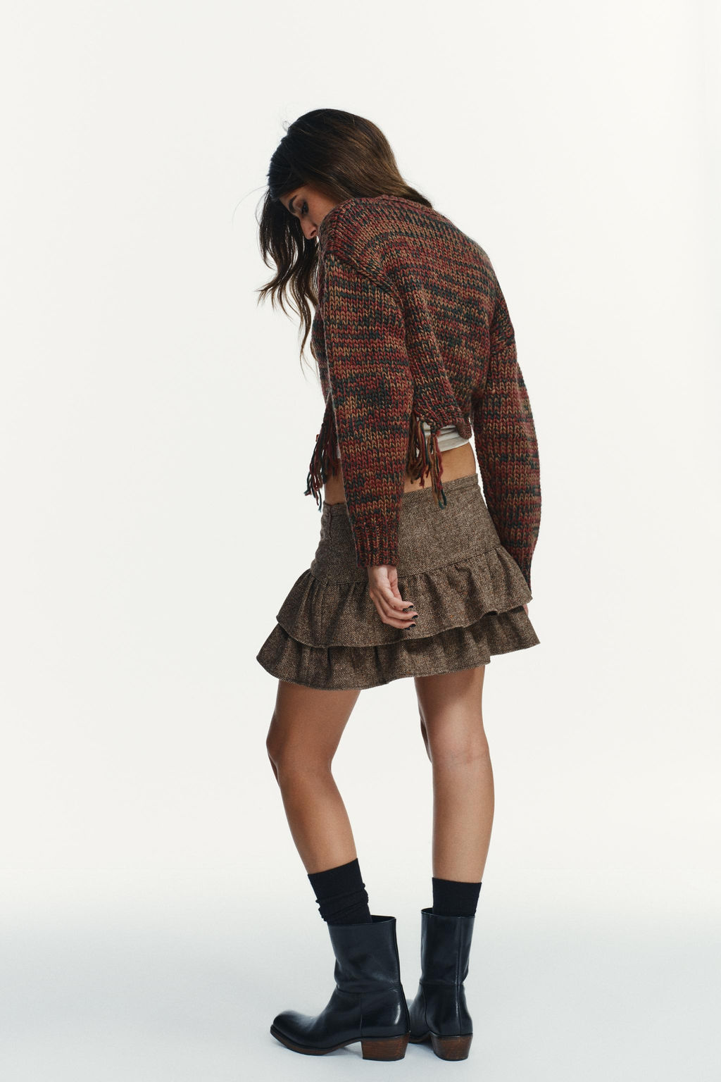KNIT JUMPER WITH SIDE FRINGES - Zara фото 4