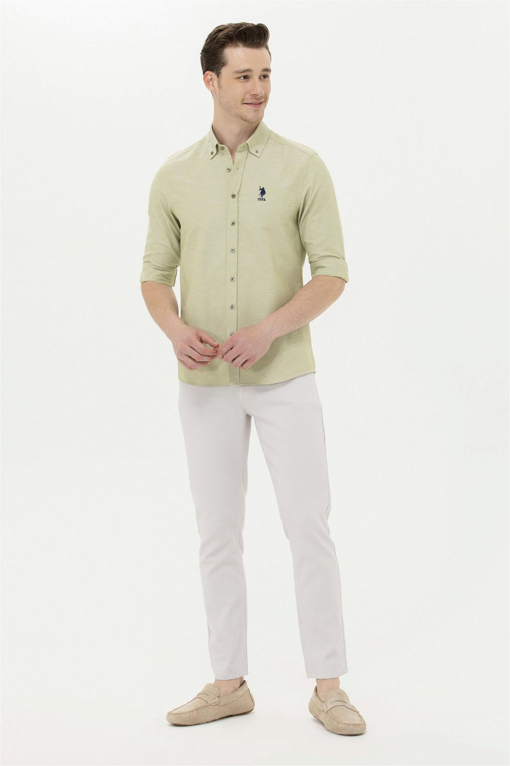 U. S. Polo Assn / Мужские светло-серые брюки из плотной ткани/чиносы - U.s. polo assn фото 8