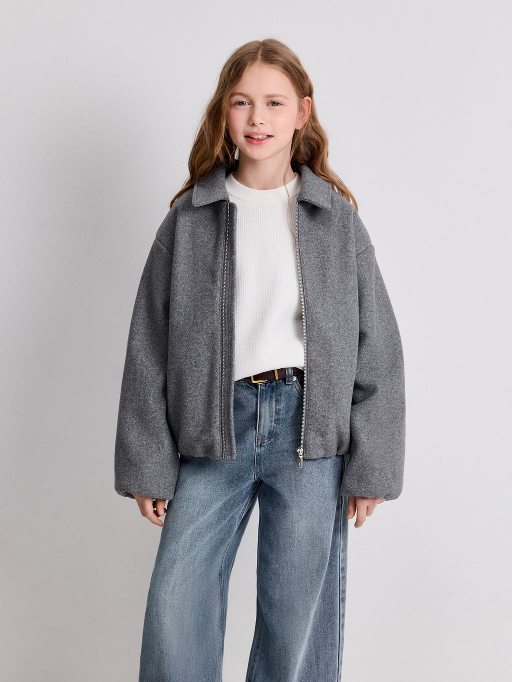 ACOOLA / Куртка детская для девочек Mocka серый меланж  фото 7