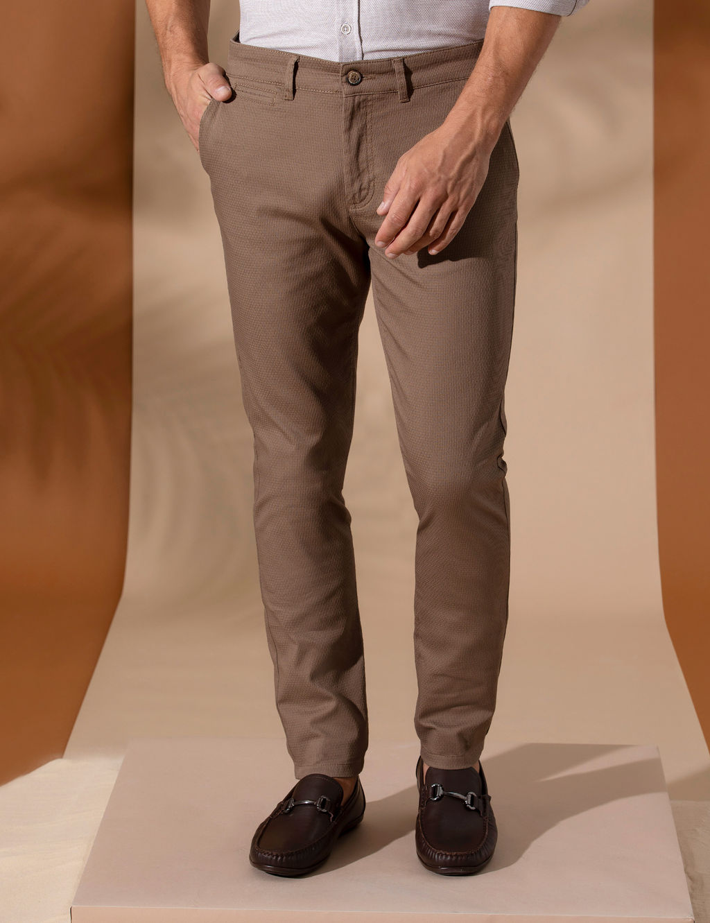 Kahverengi Arm_rl_ Slim Fit Chino Pantolon