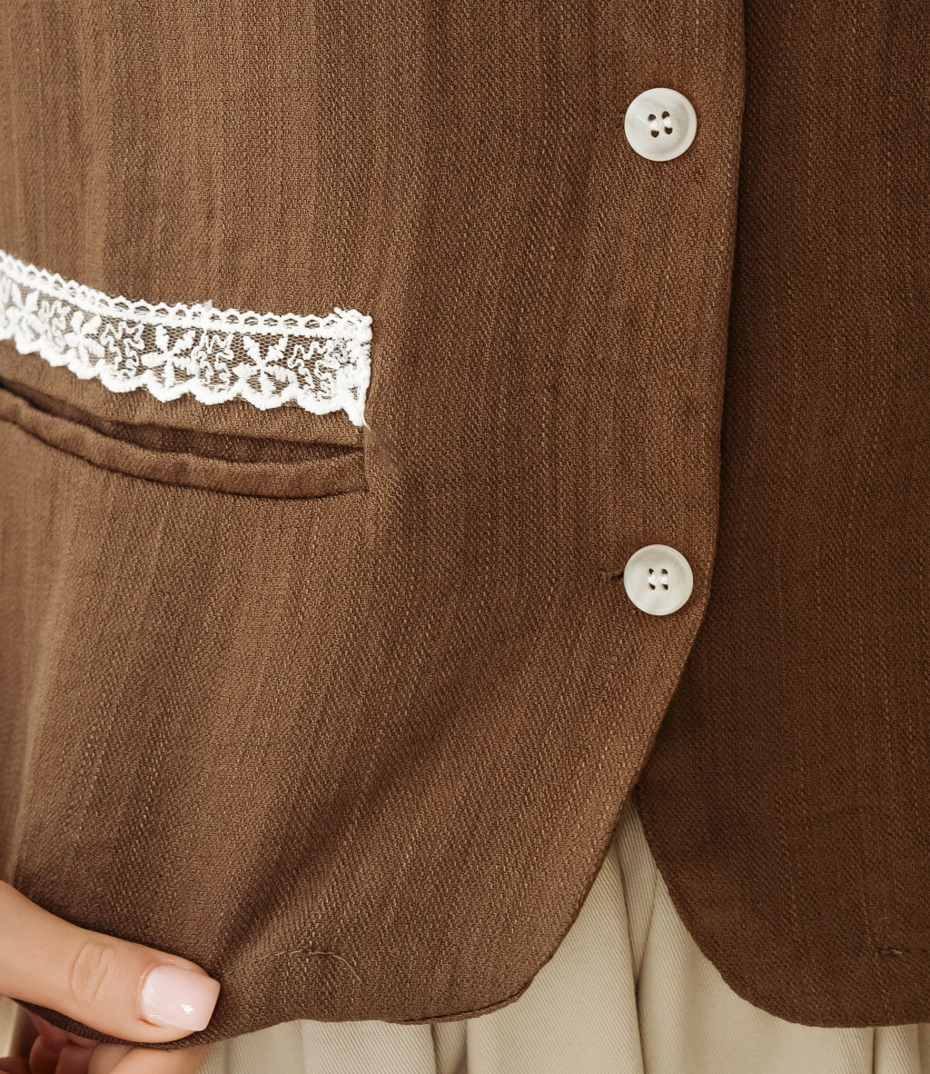 Пиджак #КТ9098, тёмный хаки - Dommod фото 5