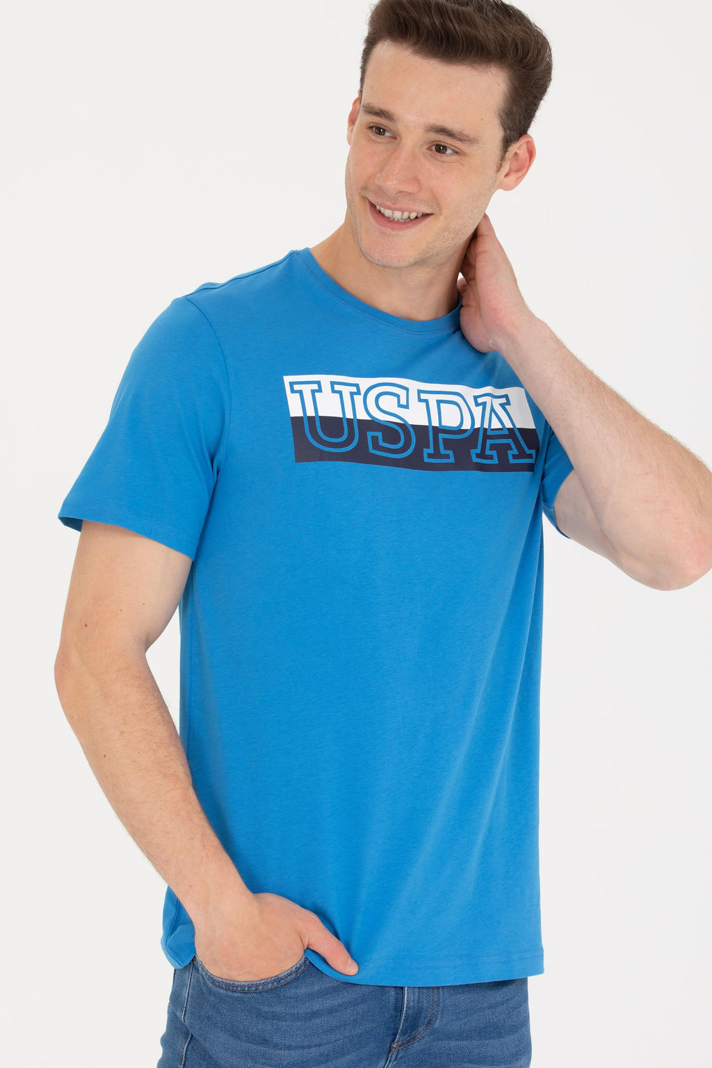 Erkek Saks Bisiklet Yaka Ti__rt