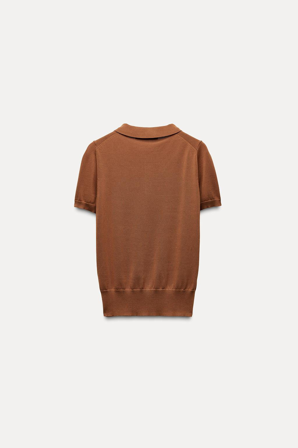 PLAIN KNIT POLO SHIRT - Zara фото 6