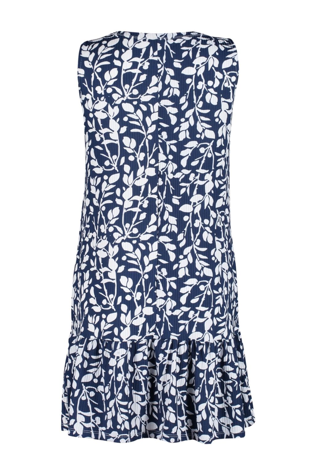 Indigo Cicek Bask?l? S?f?r Kol Volanl? Shift/Duz Mini Esnek Orme Elbise TWOSS22EL0794