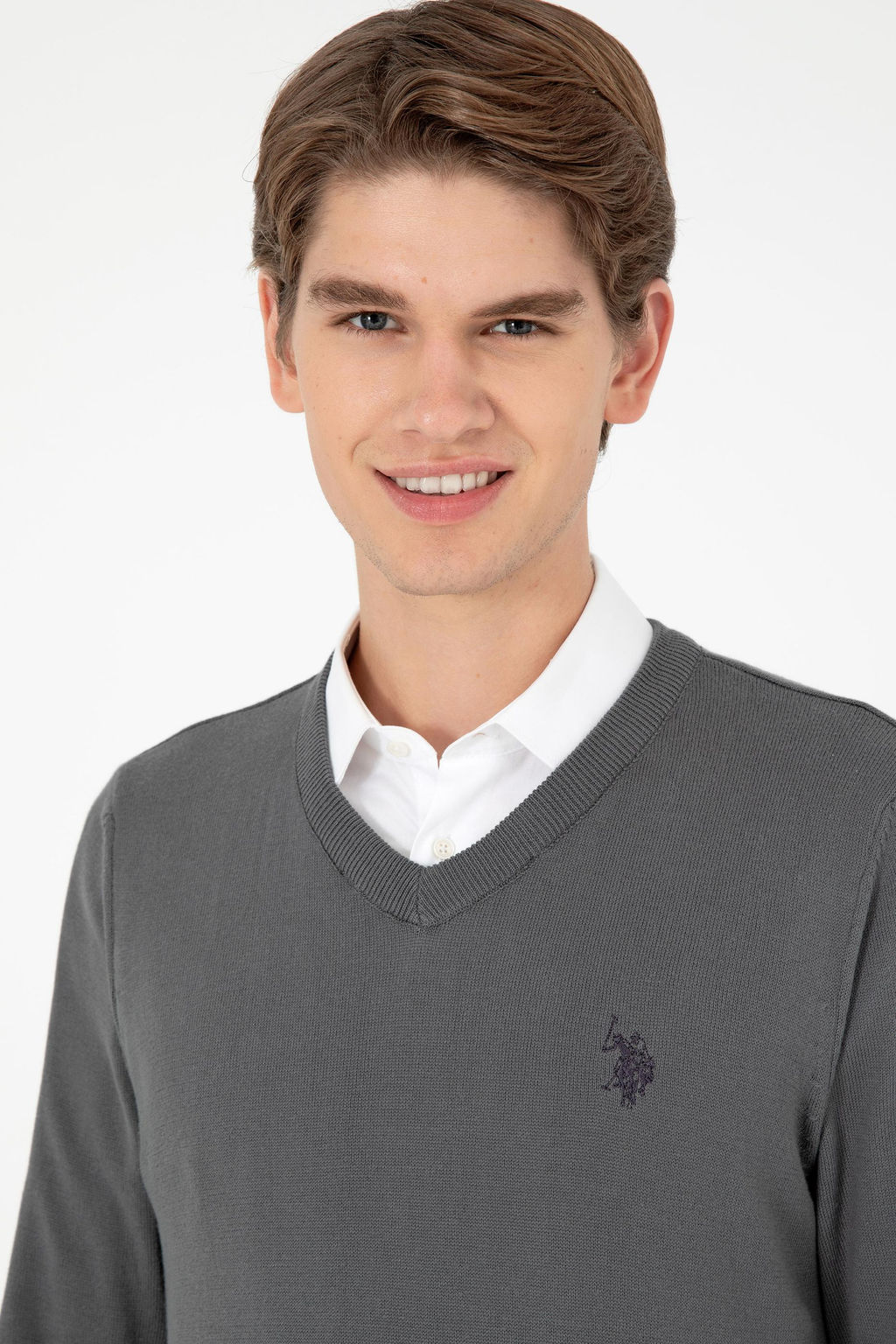 Мужской базовый свитер антрацитового цвета - U.s. polo assn фото 2