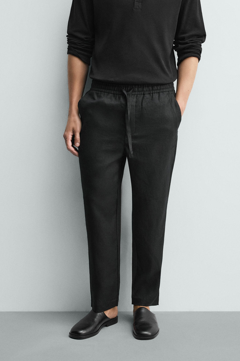PANTAL?N RELAXED FIT 100% LINO / Negro - Zara фото 10