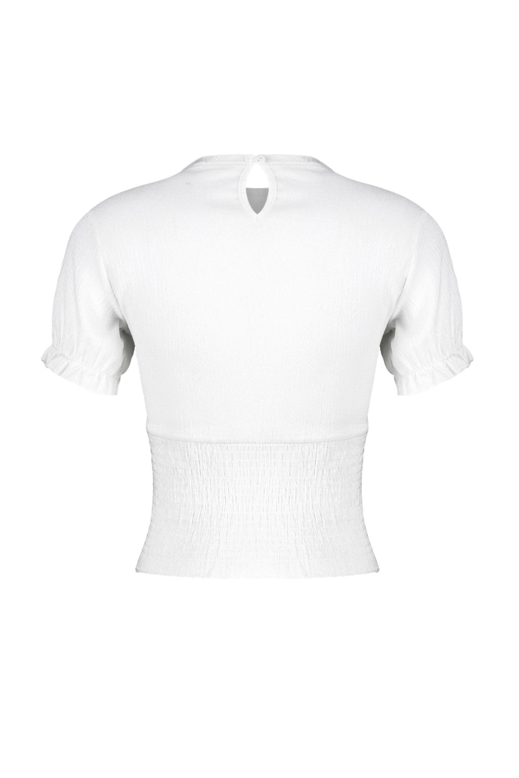 Beyaz Gipeli Dik Yaka Burumcuk/Dokulu Esnek Orme Bluz TWOSS24BZ00513 - Trendyolmilla фото 8