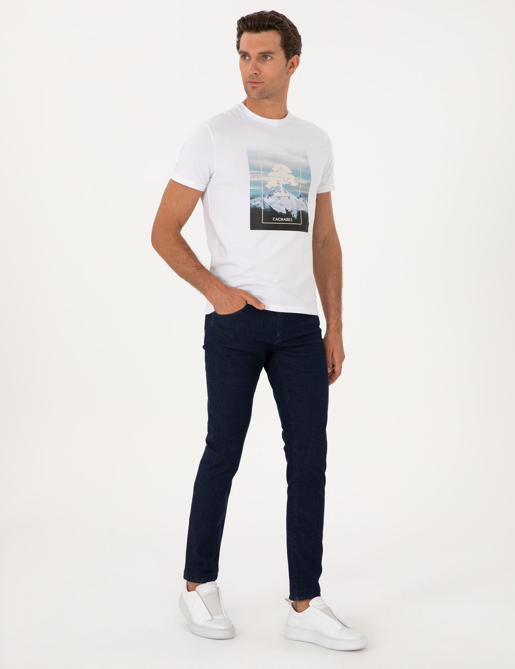 Lacivert Slim Fit Pamuk Kar___ml_ Jean Pantolon