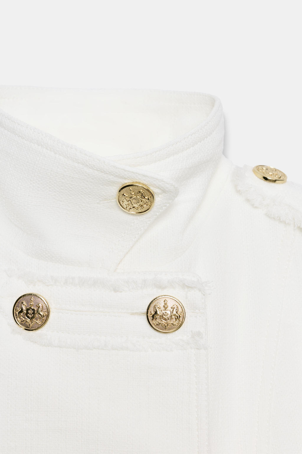 CHAQUETA CRUZADA BOT?N DORADO / Crudo - Zara фото 12