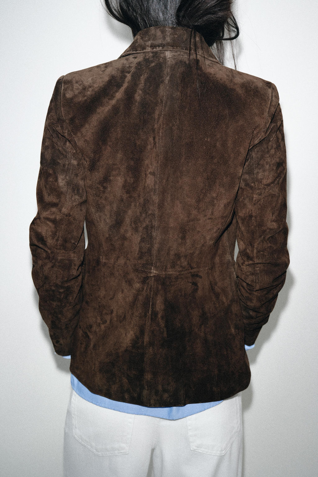DOUBLE-BREASTED 100% LEATHER SUEDE BLAZER - Zara фото 14