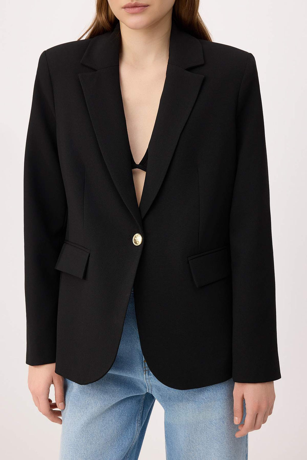 Koyu Kahverengi Aksesuar Dugmeli Regular/Normal Kal?p Dokuma Blazer Ceket TWOSS26BC00020 - Trendyolmilla фото 14