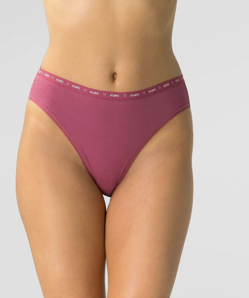 ATLANTIC 3CLP-010 Трусы спорт с высокой посадкой High Sport Leg - набор 3 шт. темно-синий + темно-розовый + розовый  фото 3