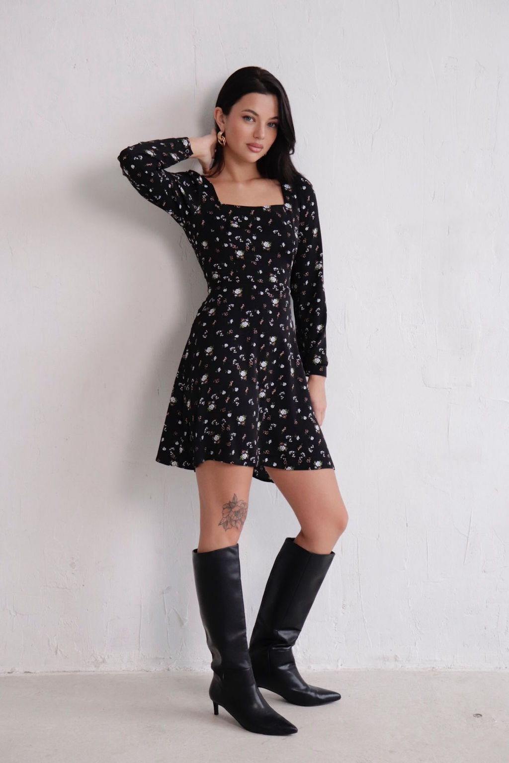 Платье с вырезом каре отрезное по талии - Martichelli фото 73