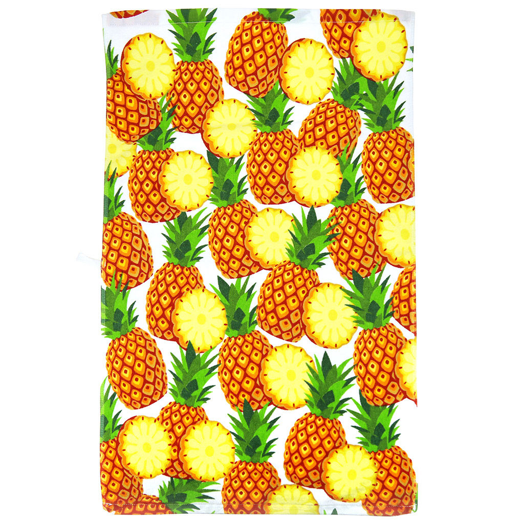 Полотенце кухонное махровое 40х60см Ананас, 290гр/м2, 100% хлопок, с петелькой, цвета микс, Bolangde (Китай)