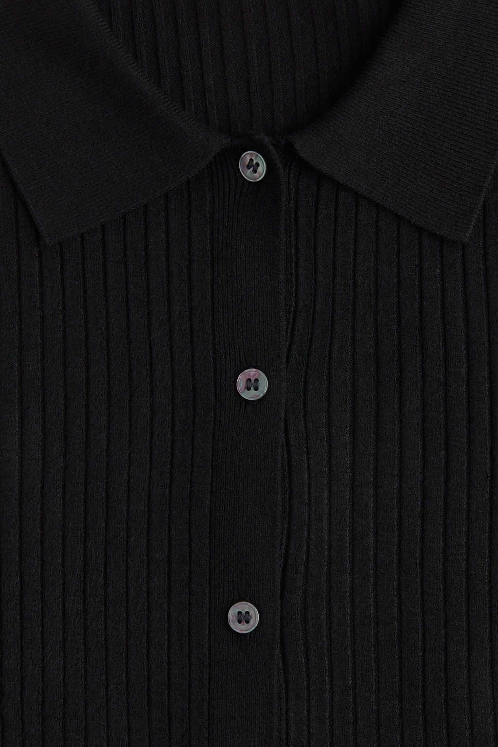 C?rdigan en punto de canal? con cuello camisero - H&m фото 5