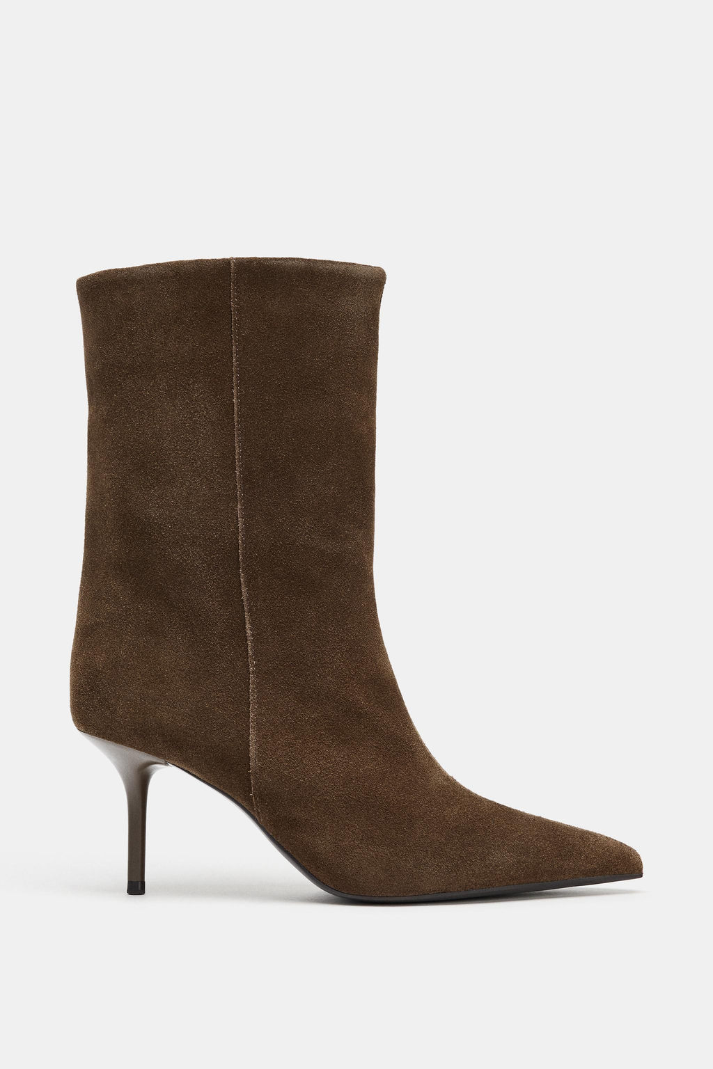 LEATHER HIGH-HEEL ANKLE BOOTS - Zara фото 3