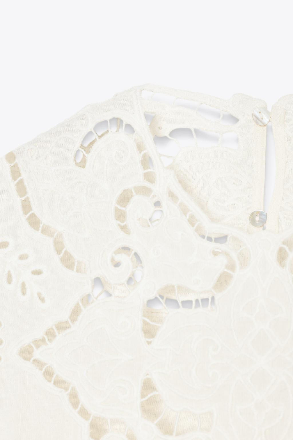 ZW COLLECTION BLOUSE WITH CUTWORK EMBROIDERY - Zara фото 4