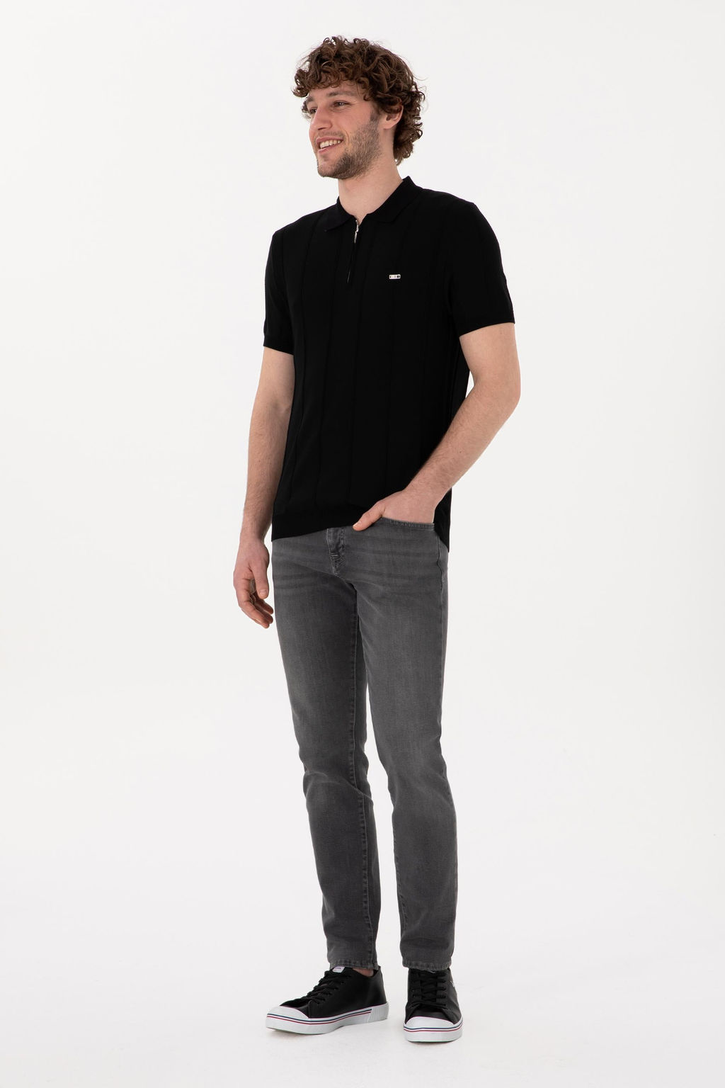 Erkek Slim Fit Polo Yaka Siyah Ti__rt - U.s. polo assn фото 4