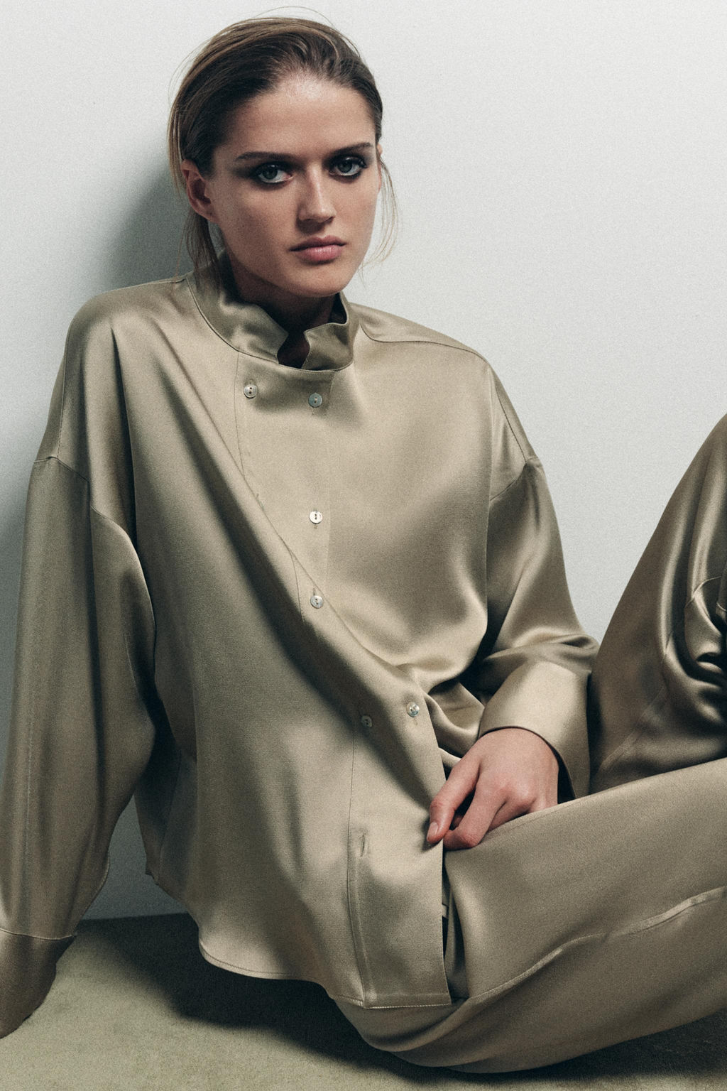 SATIN BAGGY TROUSERS