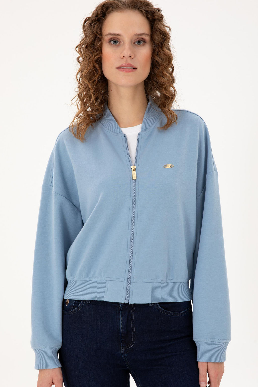 Женский голубой свитшот Неожиданная скидка в корзине - U.s. polo assn фото 3