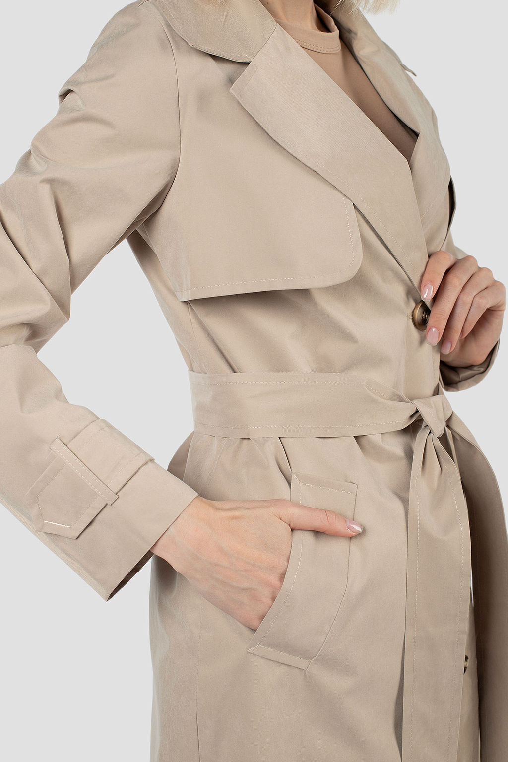 03-3303 Плащ женский (пояс) - El podio фото 5