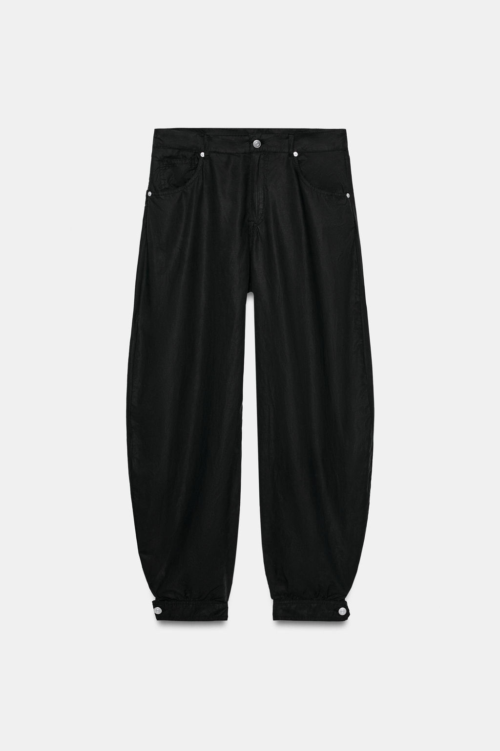 PANTAL?N BALLOON FLUIDO PU?O / Negro - Zara фото 4