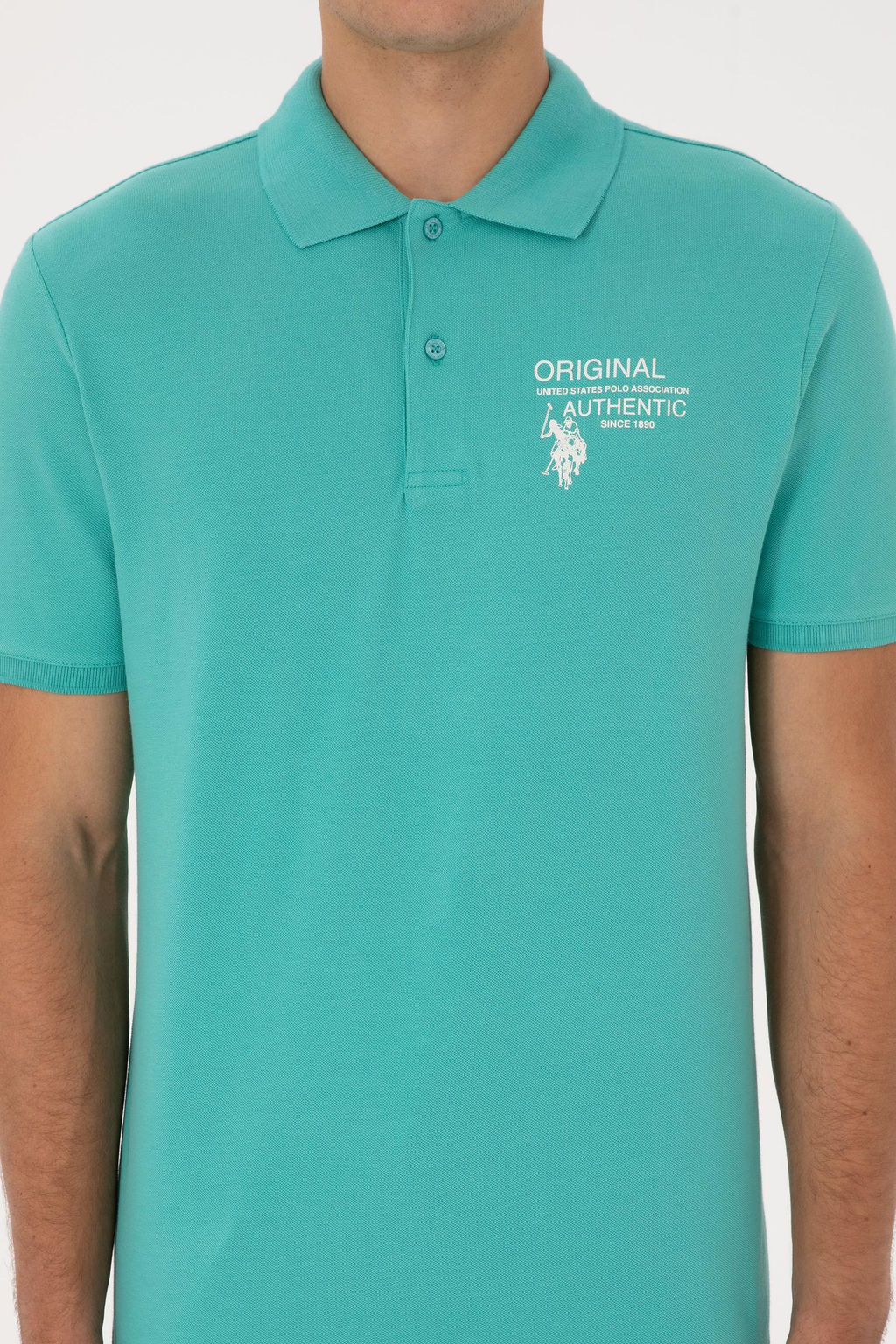 Футболка U.S. Polo Assn Erkek Mint Ti__rt из хлопка в ассортименте фото 6